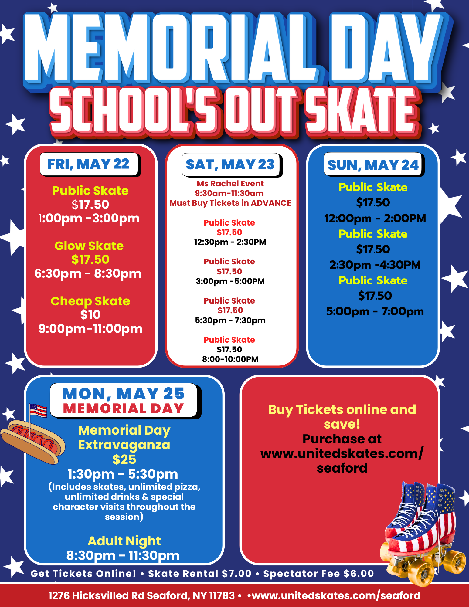 School is out and the fun is ON at United skates in Long Island, NY all weekend long!