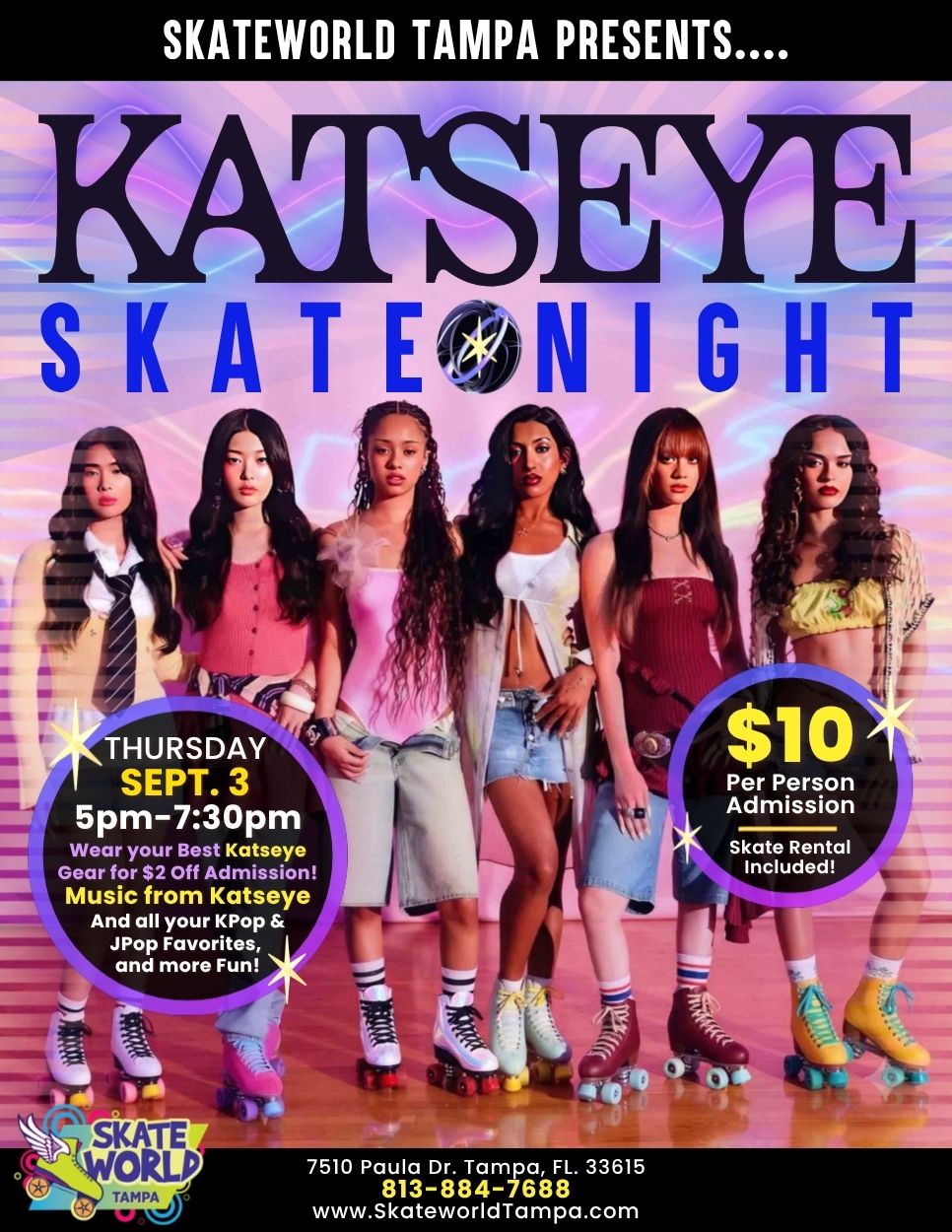 Katseye Skate Night Skating and Laser Tag at Skateworld Tampa