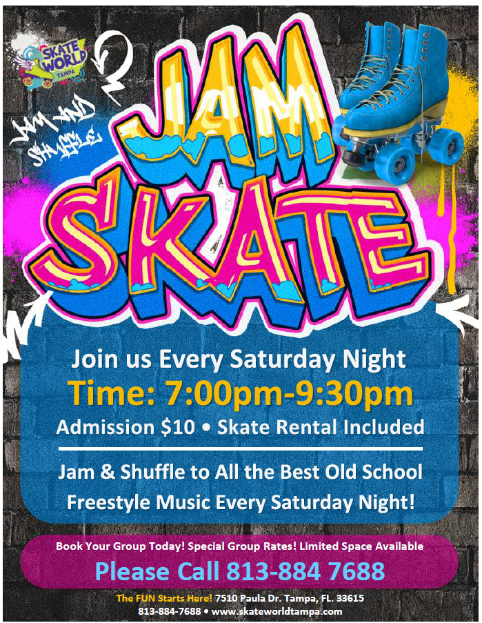 Saturday Jam Skating at Skateworld Tampa